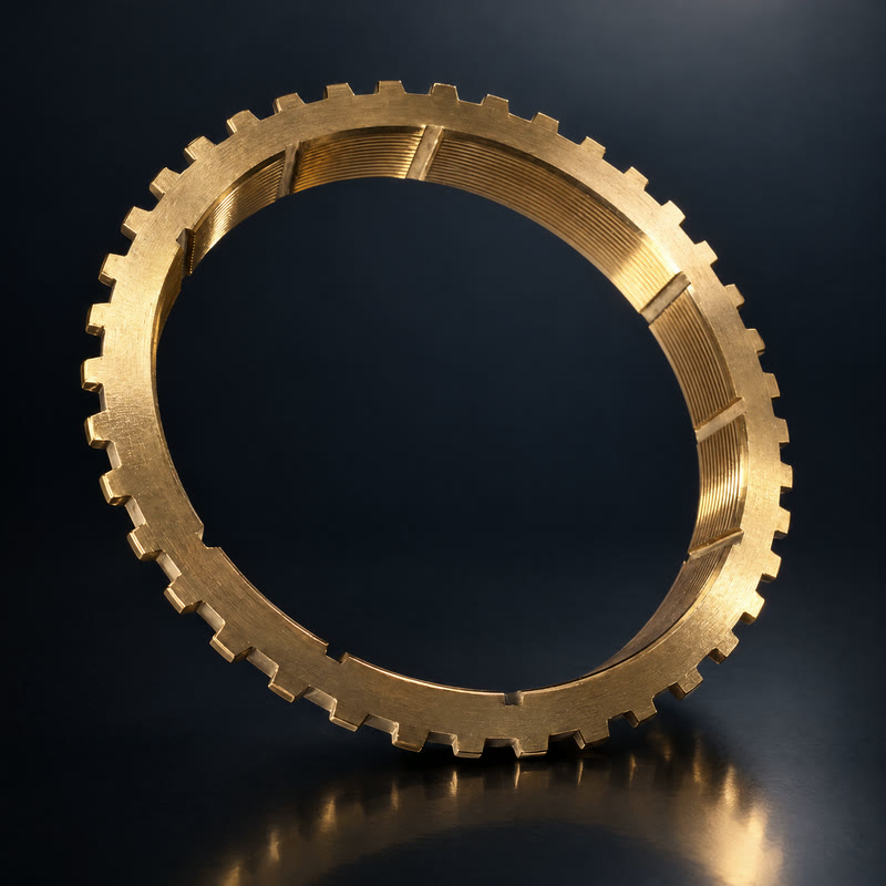 A JAC brass synchronizer ring with small teeth around the outside